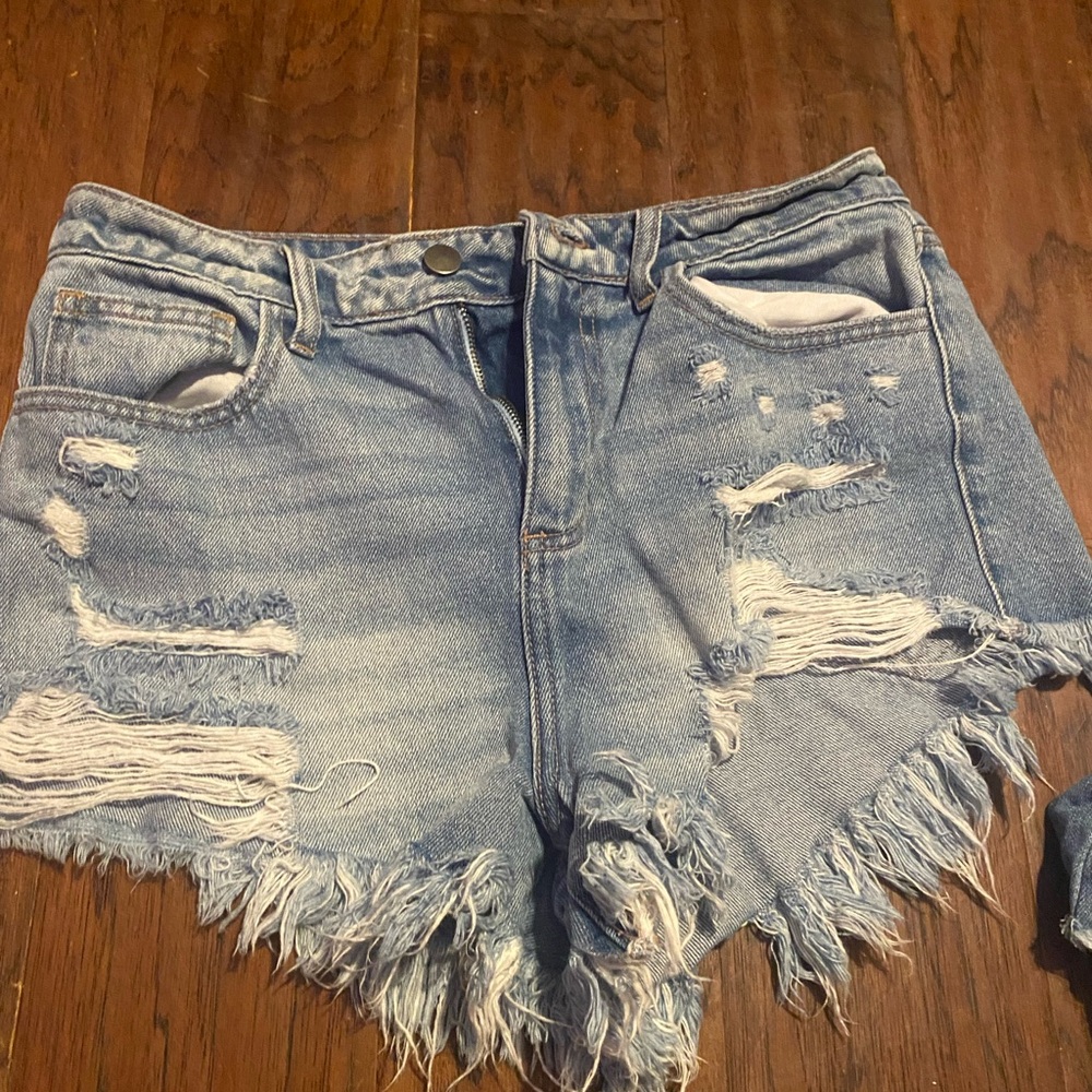 ripped jean shorts